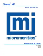 Preview for 1 page of Micromeritics GEMINI VII Operator'S Manual