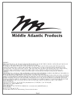 Preview for 8 page of Middle Atlantic Products PDCOOL-1020RK Operation Instructions Manual