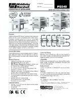 Preview for 3 page of Middleby Marshall PS540-1 Parts Manual