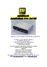 Preview for 1 page of Miditech Audiolink Pro 24/96 User Manual