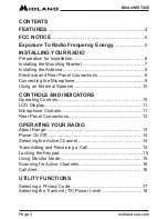 Preview for 2 page of Midland MXT400 Ownsers Manual