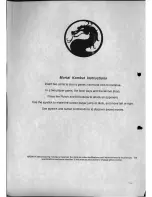 Preview for 2 page of Midway Mortal Kombat Operation Manual