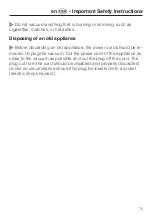 Preview for 75 page of Miele STB 201 Operating Instructions Manual