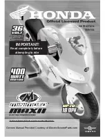 MINIMOTO HONDA Instruction Manual preview