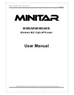 Minitar MWGAR User Manual preview