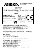 Preview for 101 page of MIRKA OS 343CV Operating Instructions Manual