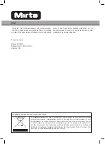 Preview for 12 page of Mirta KT-1007 Instruction Manual