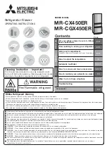 Mitsubishi Electric MR-CGX450ER Operating Instructions Manual preview