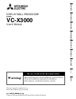 Preview for 1 page of Mitsubishi Electric VC-X3000 User Manual