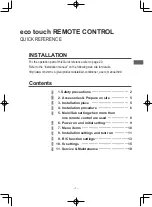 Preview for 3 page of Mitsubishi Heavy Industries eco touch RC-EXC3 Quick Reference