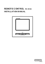 Preview for 1 page of Mitsubishi Heavy Industries RC-EX3A Installation Manual