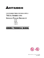 Mitsubishi 7011A SERIES Owner Technical Manual preview