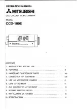 Mitsubishi CCD-100E Operation Manual preview