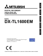 Mitsubishi DX-TL1600EM Installation And Operation Manual preview