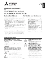 Preview for 2 page of Mitsubishi VL-100EU5-E Installation Manual