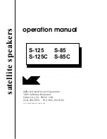 Preview for 1 page of MK Sound S-125 Operation Manual