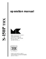 Preview for 1 page of MK Sound S-150P THX Operation Manual