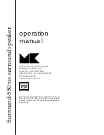 Preview for 1 page of MK Sound SURROUND-550THX Operation Manual