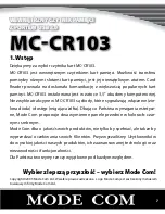 Preview for 7 page of Mode com MC-CR103 User Manual