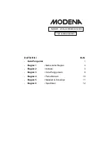 Preview for 3 page of Modena IX 9150 Manual