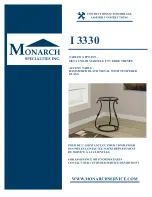 Preview for 1 page of Monarch Specialties I 3330 Assembly Instructions Manual