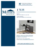 Preview for 1 page of Monarch Specialties I 7135 Assembly Instructions Manual