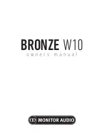 Monitor Audio Bronze W10 Owner'S Manual preview