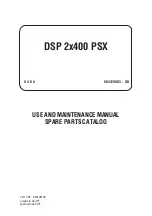 Preview for 1 page of Mosa DSP 2x400 PSX Use And Maintenance Manual, Spare Parts Catalog