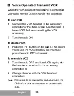 Preview for 22 page of Motorola CP185 Series Quick Reference Manual