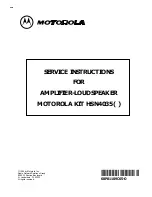 Motorola HSN4035 Service Instructions Manual preview