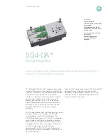 Preview for 1 page of Motorola SG4-OA Specification Sheet