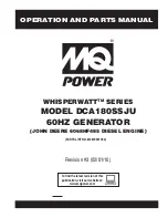 Preview for 1 page of MQ Power DCA180SSJU WHISPERWATT SERIES Operation And Parts Manual