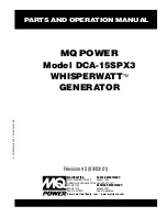 Preview for 1 page of MQ Power WHISPERWATT DCA-15SPX3 Parts And Operation Manual