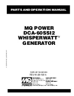 MQ Power WHISPERWATT DCA-60SSI2 Parts And Operation Manual preview