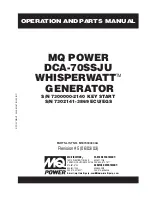 MQ Power WHISPERWATT DCA-70SSJU Operation And Parts Manual preview