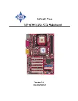 Preview for 1 page of MSI MS-6580-060 - 845GE Max-L Motherboard User Manual