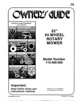 Preview for 1 page of MTD 115-500-000 Owner'S Manual