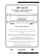 Musical Fidelity kW SACD Instructions For Use Manual preview