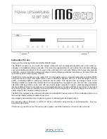 Preview for 1 page of Musical Fidelity M6SCD Instructions For Use Manual