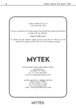 Preview for 2 page of MyTek LIBERTY THX AAA Owner'S Manual