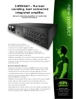 NAIM SUPERNAIT - AMPLIFIER Brochure preview