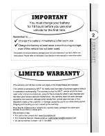 Preview for 2 page of National Products 0770 6V E-Class Mercedes-Benz Owner'S Manual