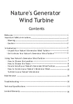 Preview for 2 page of Nature's Generator Wind Turbine User Manual