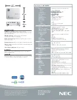 Preview for 2 page of NEC NP110 - SVGA DLP Projector Specifications