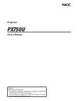 NEC PX750U Series User Manual preview