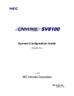 Preview for 1 page of NEC Univerge SV8100 System Configuration Manual