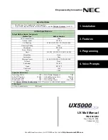 NEC UX5000 Manual preview