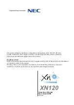 NEC XN120 Vision Manual preview