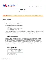 Preview for 1 page of Net to Net Technologies UIM-E1 Installation Instructions