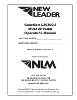 New Leader Guardian L3030G4 MultApplier Operator'S Manual preview